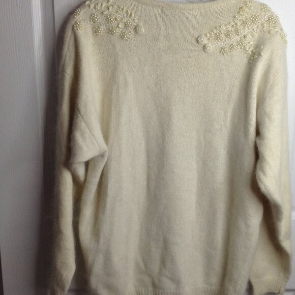 VTG IB Diffusion "L" Silk, Angora, Lambswool; Embellished; Eclectic Grandmother - Picture 3 of 5